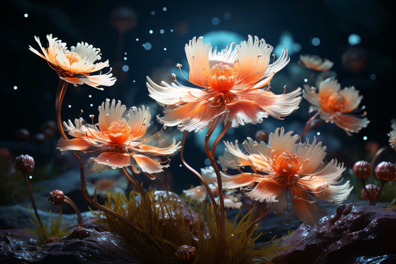 Colourful underwater plant Sea Anemone Scene 77