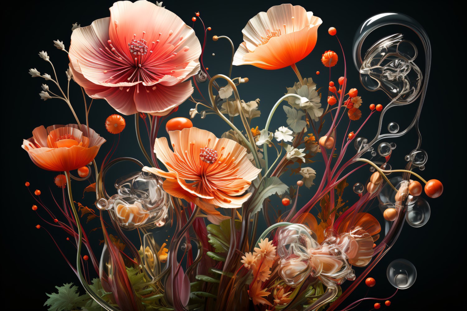 Underwater crystal flowers plant Wallpaper 81