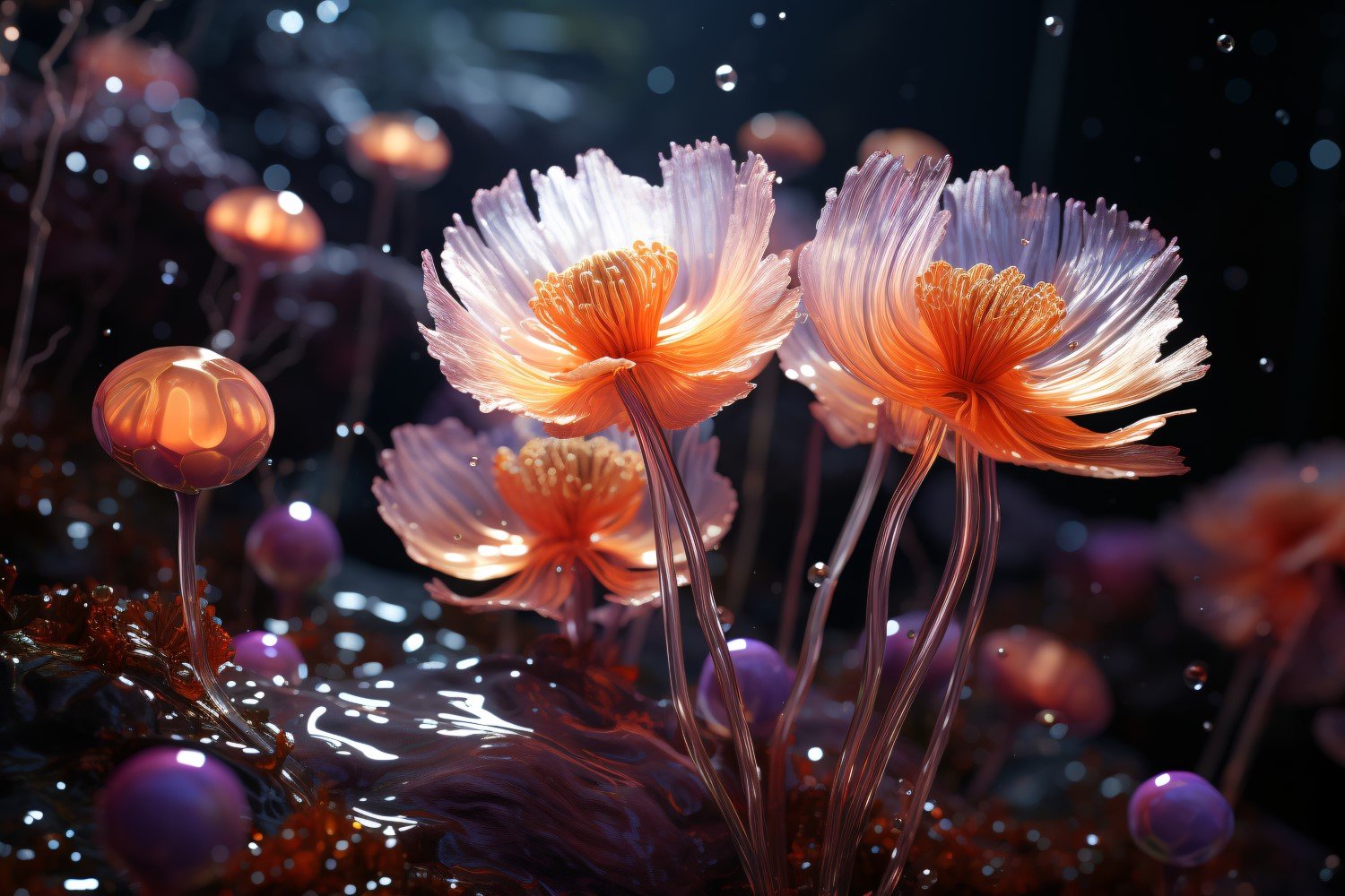 Underwater crystal flowers plant Wallpaper 84