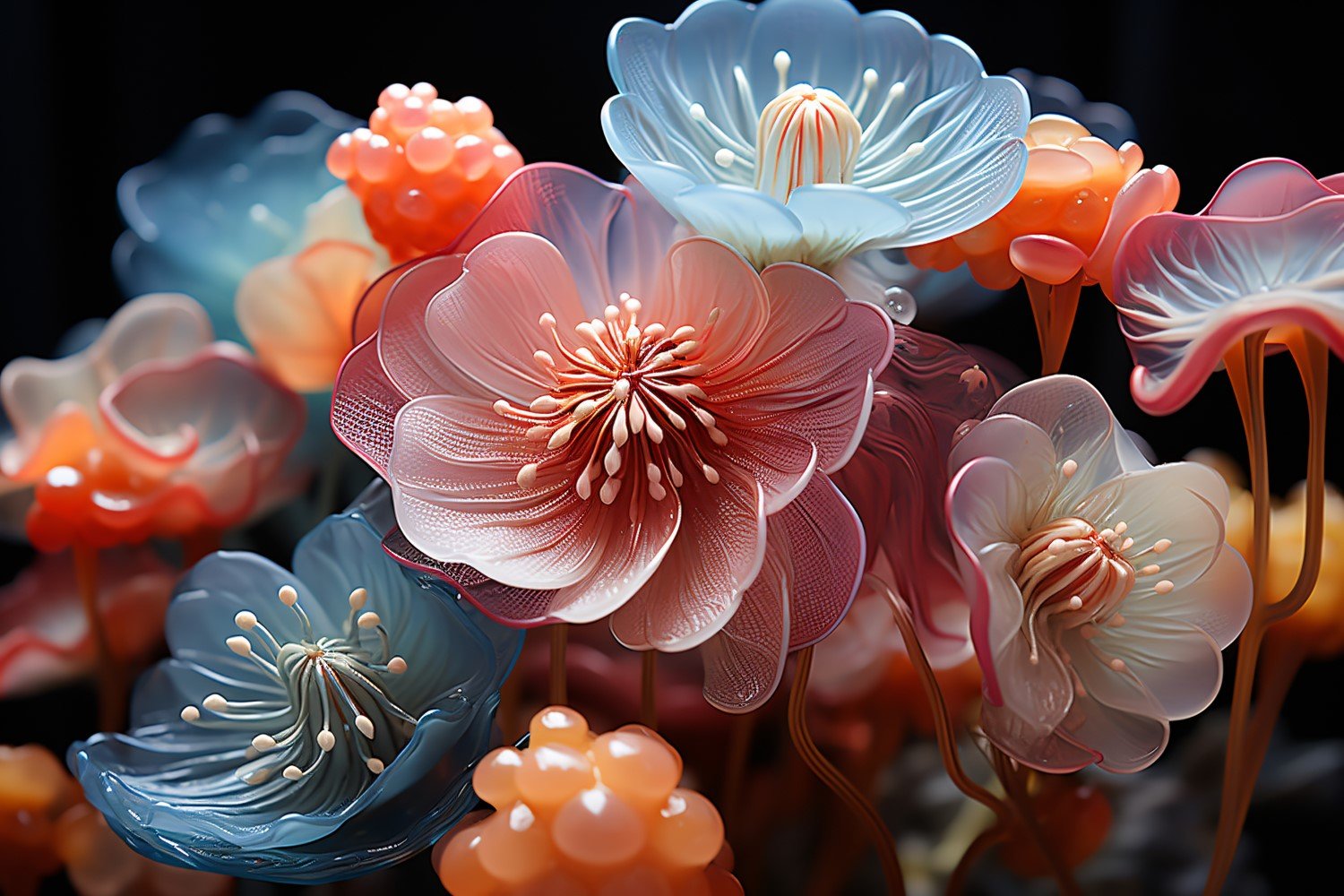 Underwater crystal flowers plant Wallpaper 90