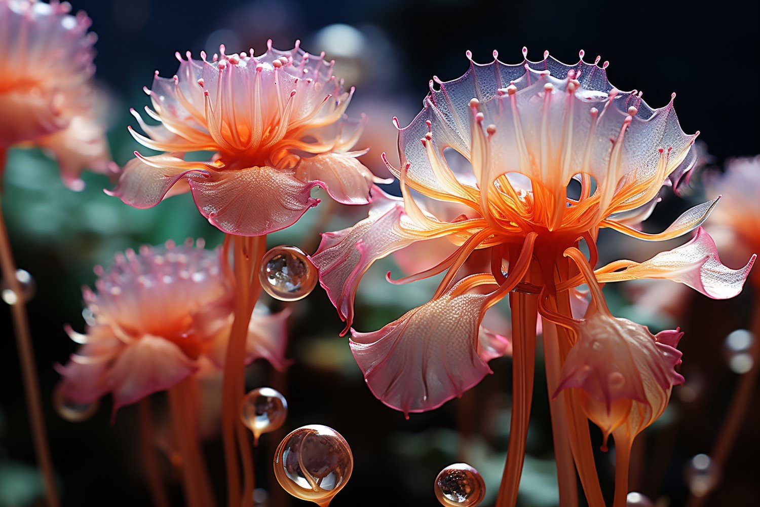 Sea Anemone Glowing Underwater Scene 91