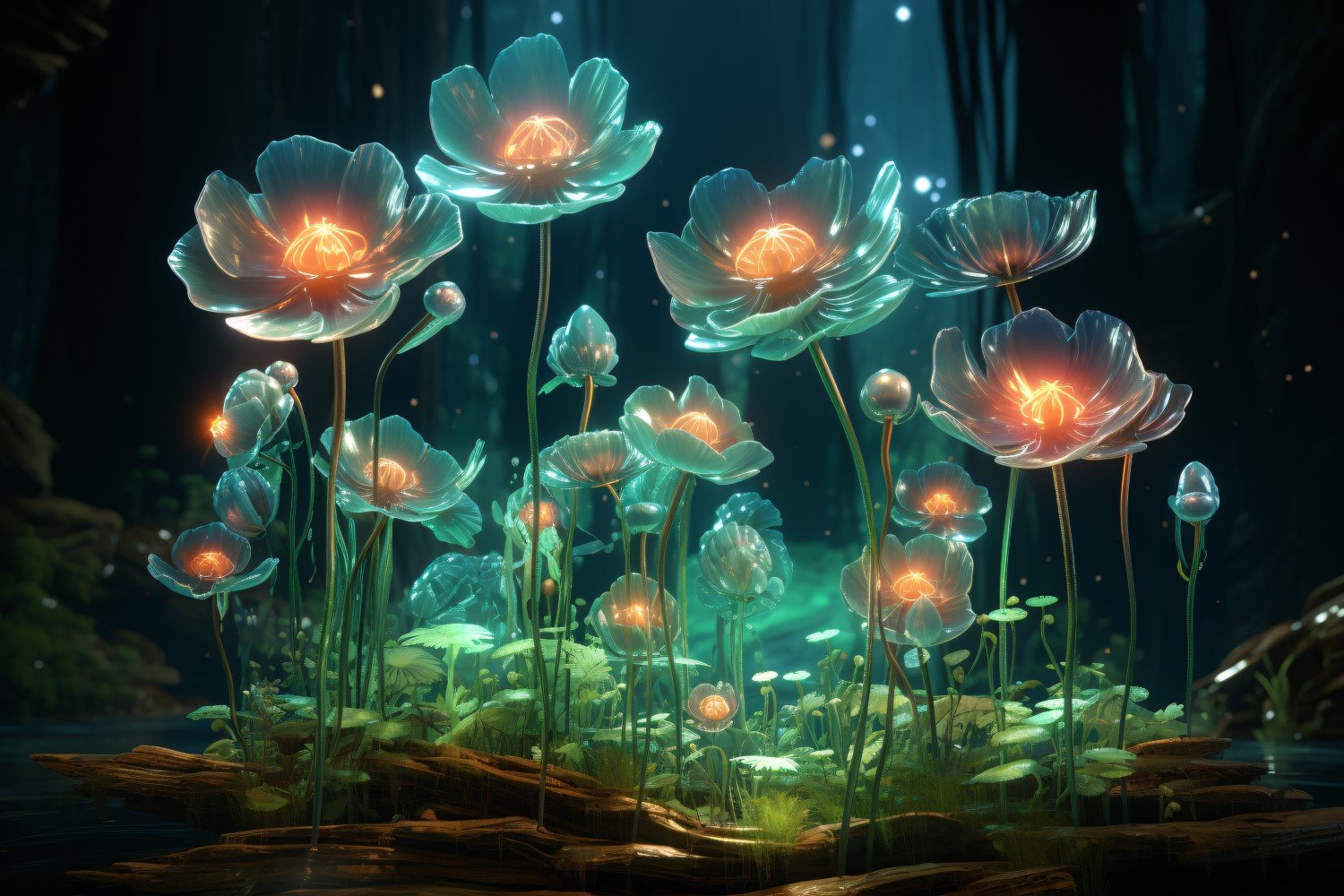 Colourful underwater plant Sea Anemone Scene 100.