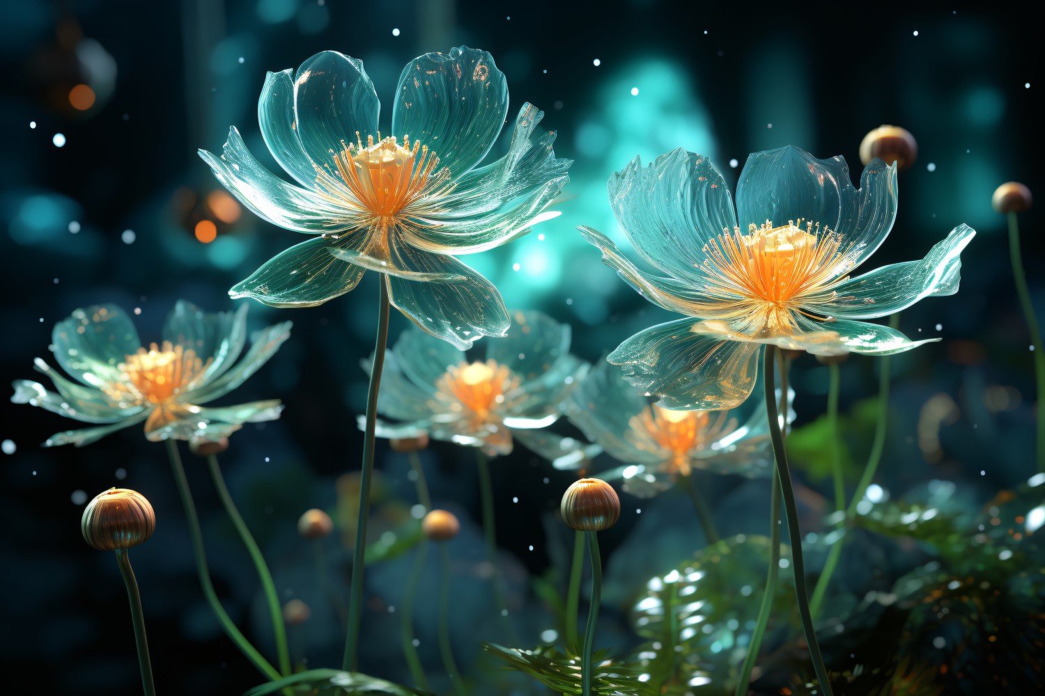 Underwater crystal flowers plant Wallpaper 99