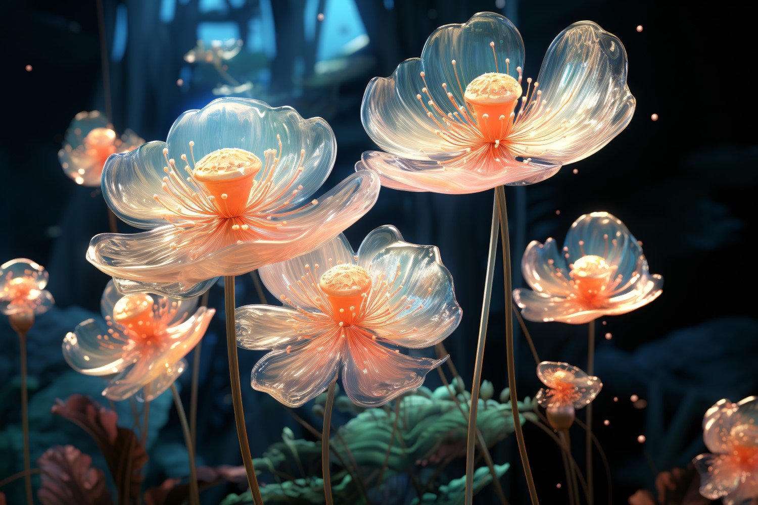 Underwater crystal flowers plant Wallpaper 96