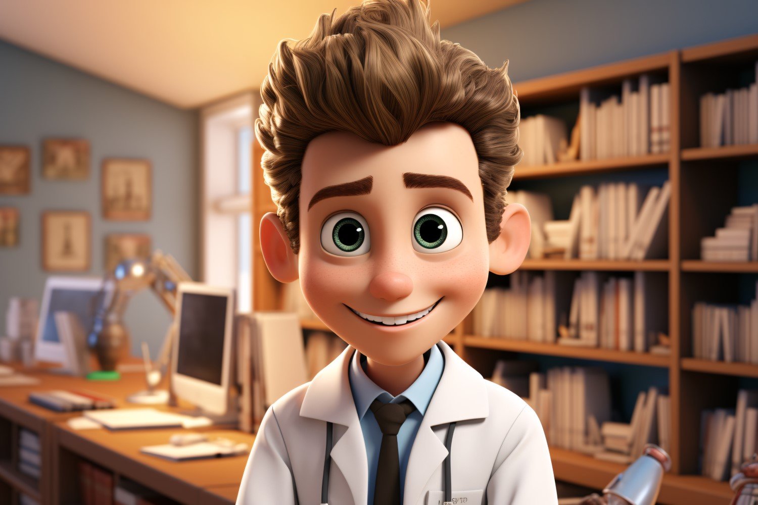 3D Character Child Boy Doctor with relevant environment 3