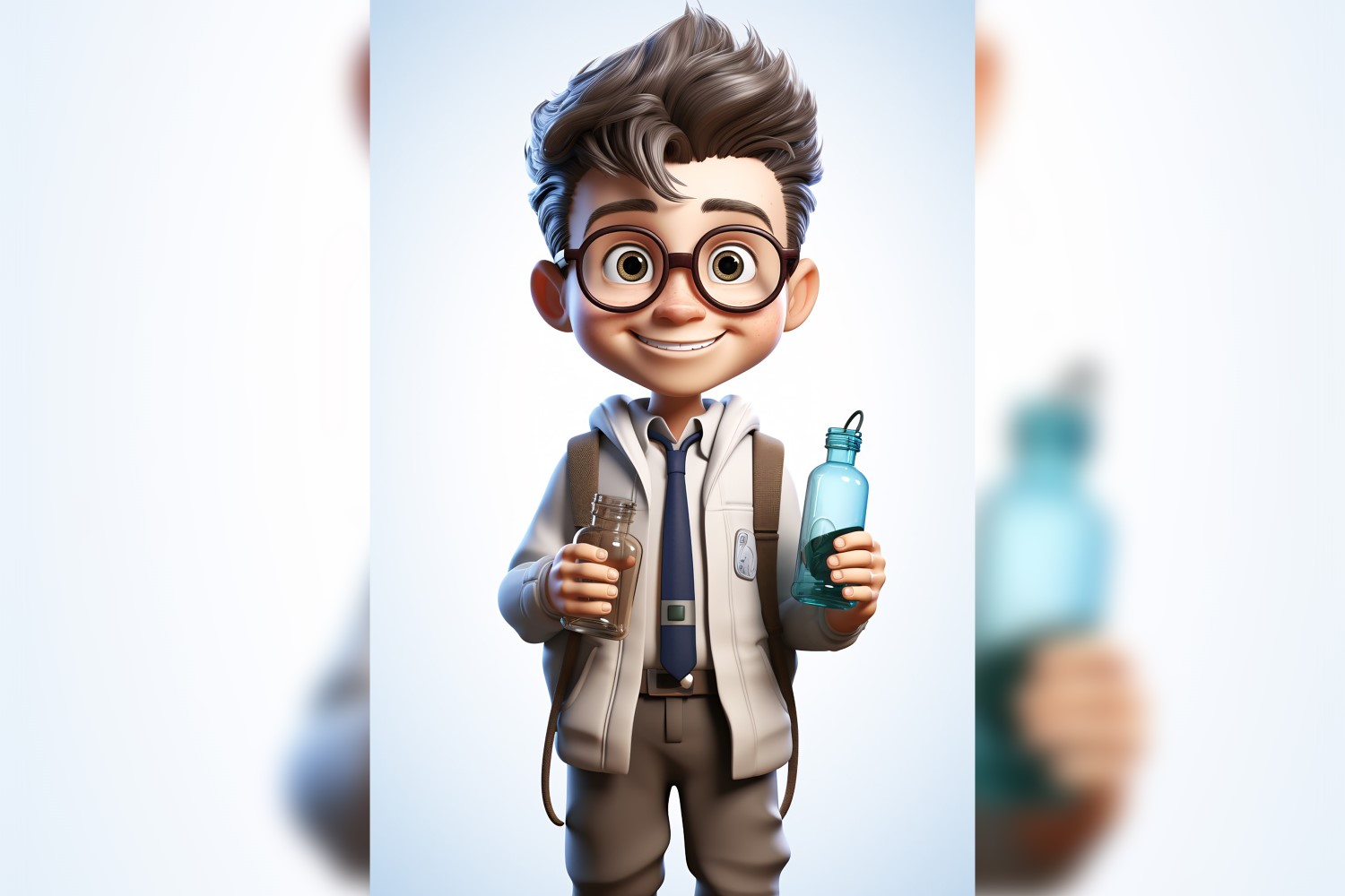 3D Character Child Boy scientist with relevant environment 3.