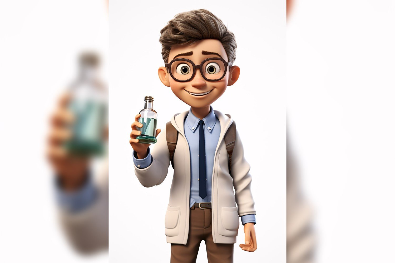 3D Character Child Boy scientist with relevant environment 7.