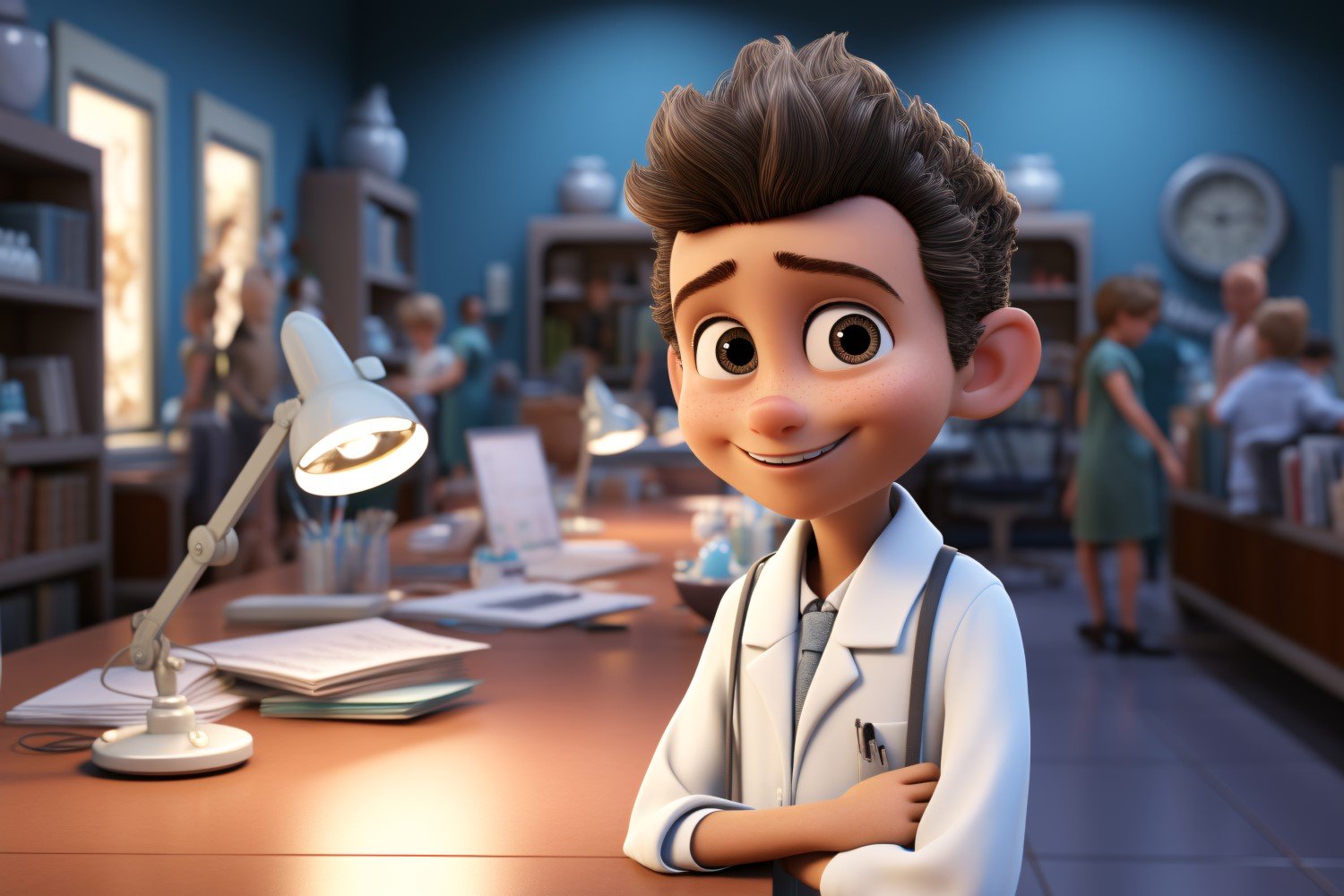 3D Character Child Boy Doctor with relevant environment 1.