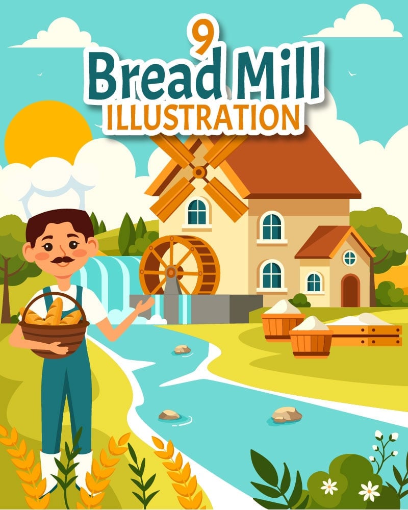 9 Bread Mill Design Illustration