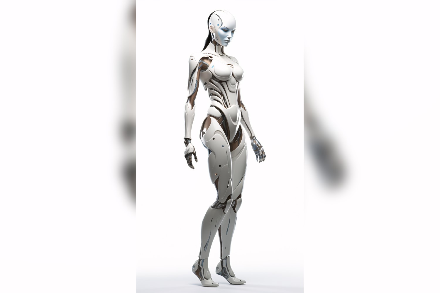 Anthropomorphic Female robot futuristic techno Cyberpunk 54