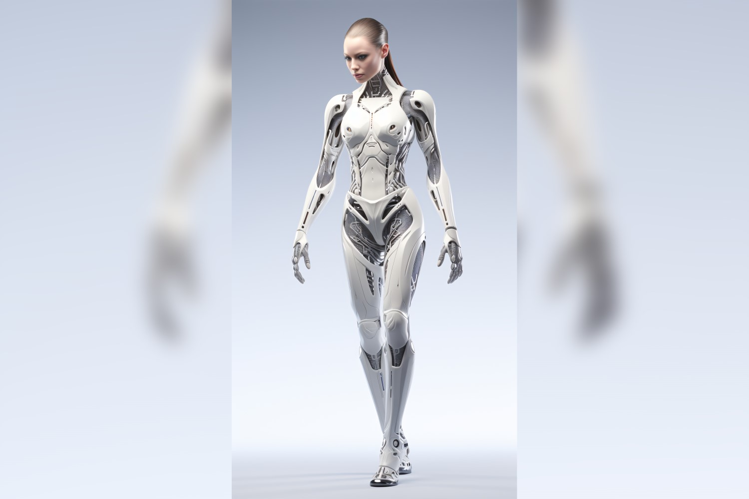 Anthropomorphic Female robot futuristic techno Cyberpunk 52