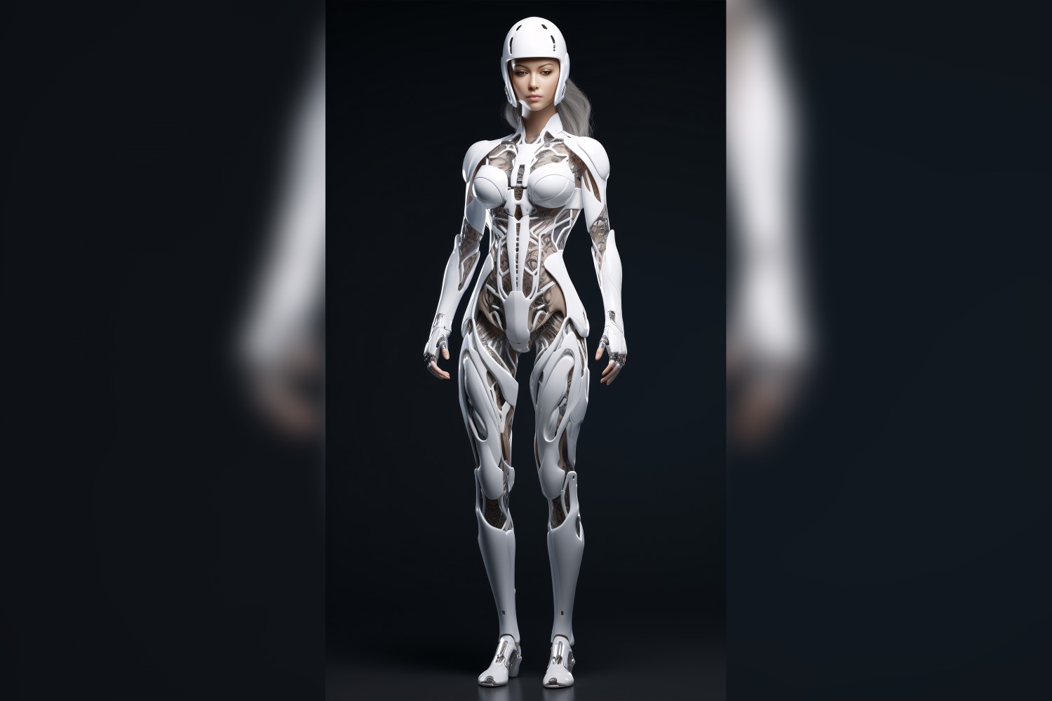 Anthropomorphic Female robot futuristic techno Cyberpunk 58