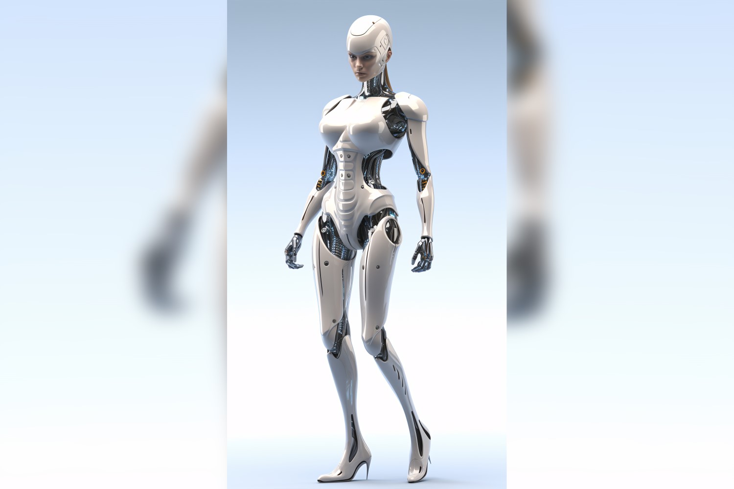 Anthropomorphic Female robot futuristic techno Cyberpunk 56