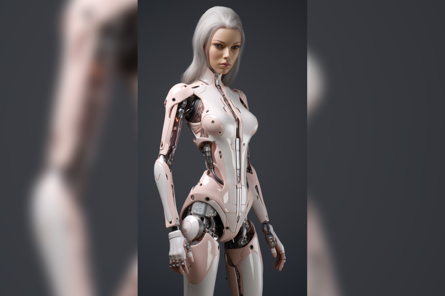 Anthropomorphic Female robot futuristic techno Cyberpunk 62