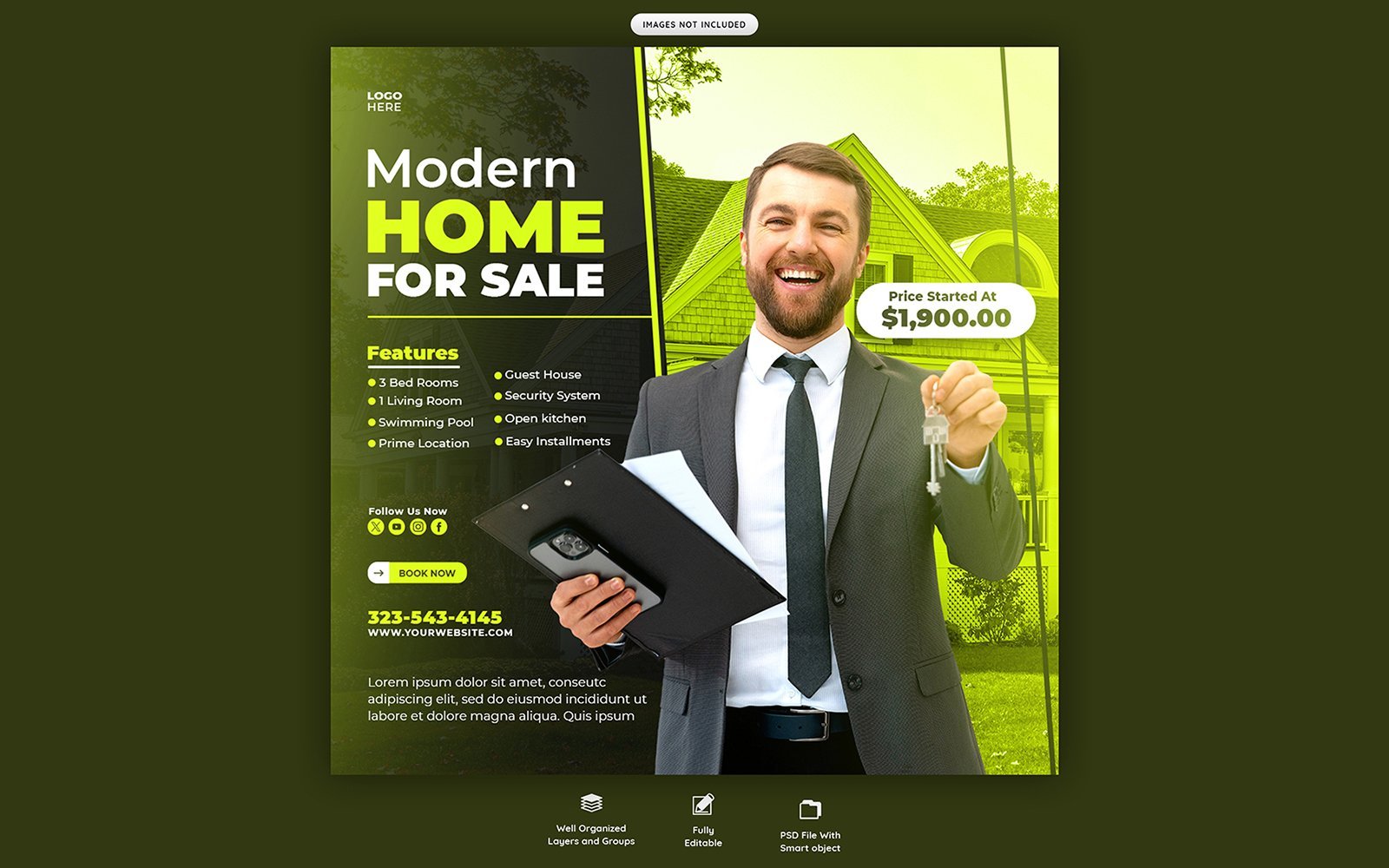 Real Estate House Property Social  Media  Template