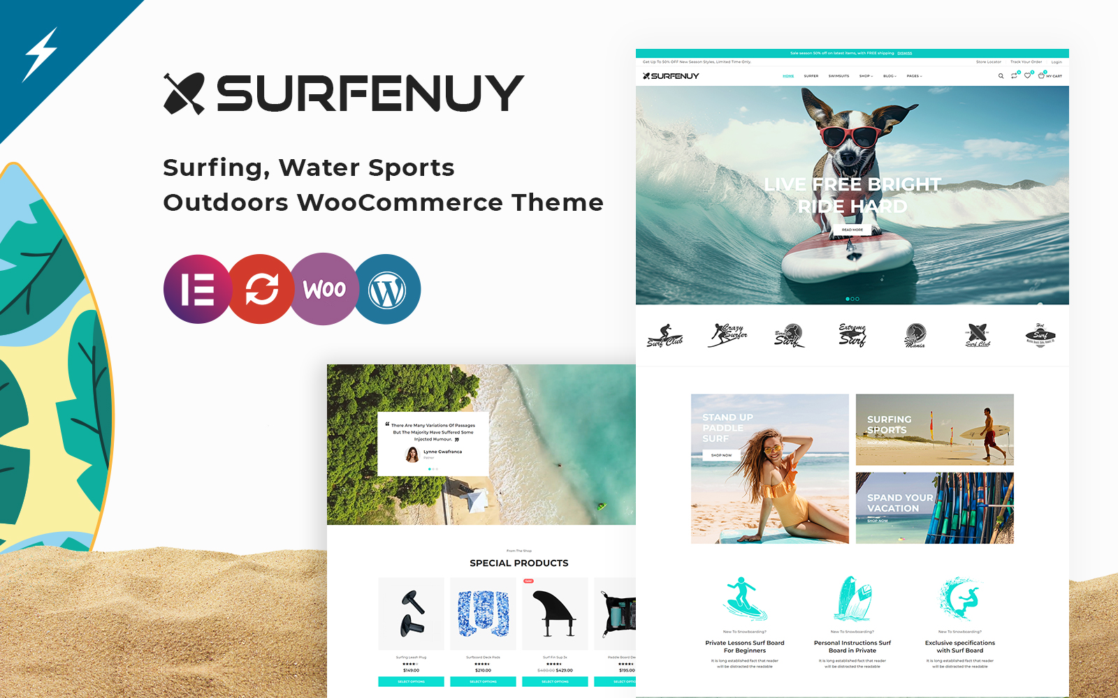 Surfenuy - Surfing, Water Sports and Outdoors WooCommerce Theme