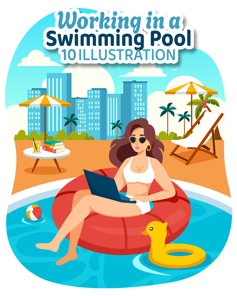 10 Working in a Swimming Pool Illustration
