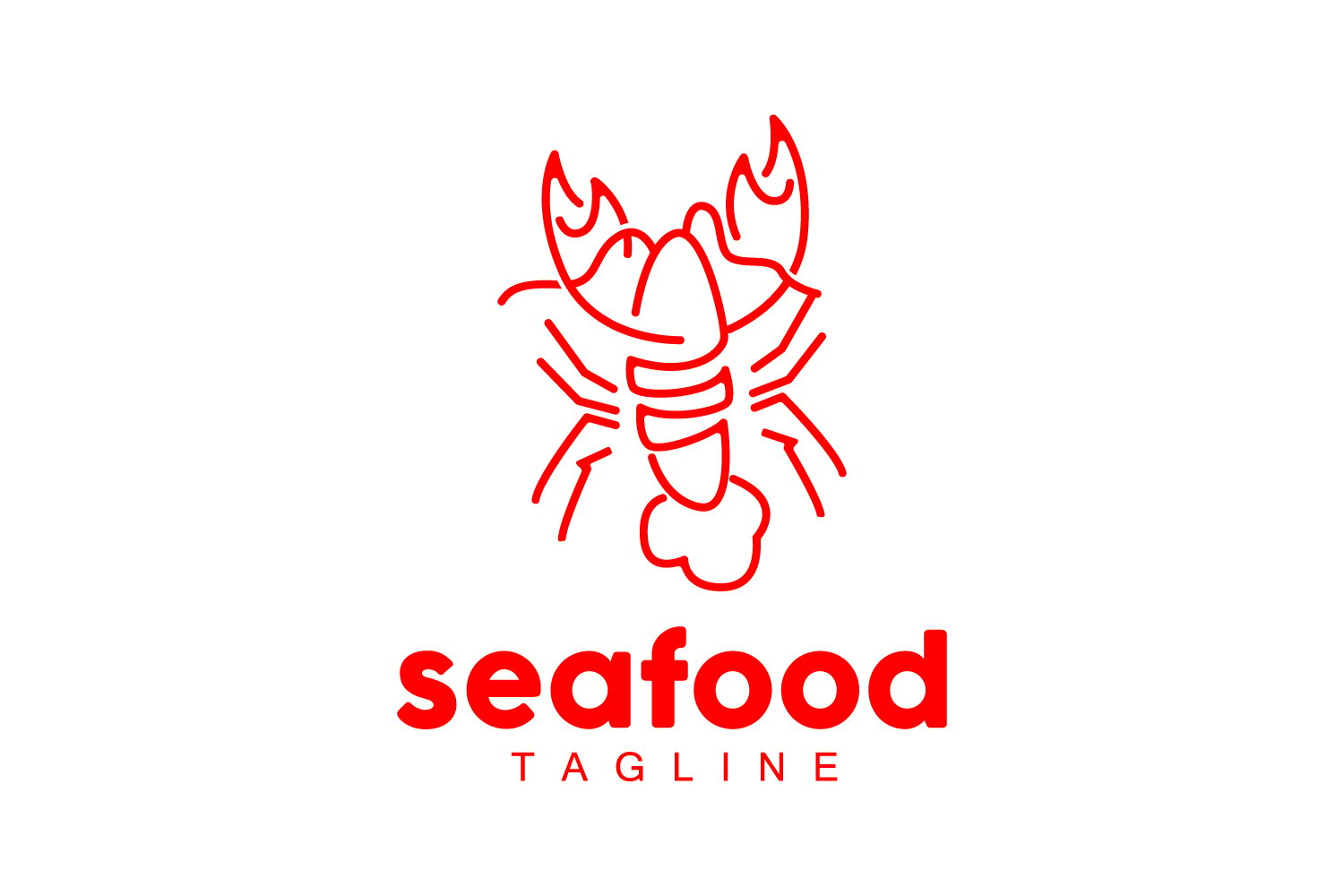 Sea animal lobster logo design vector V7