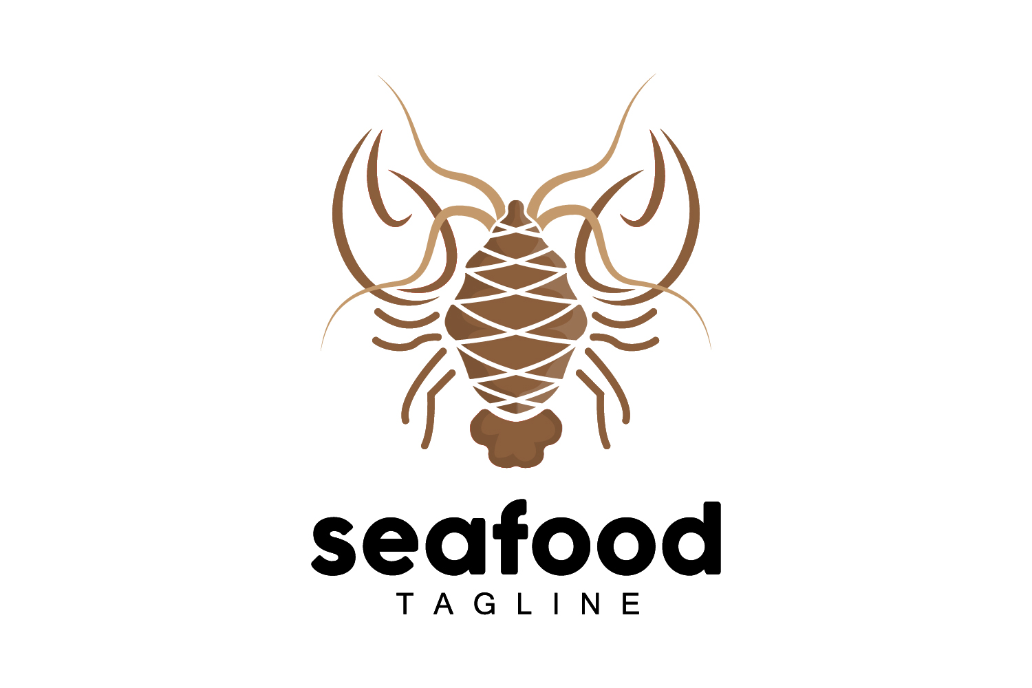 Sea animal lobster logo design vector V9
