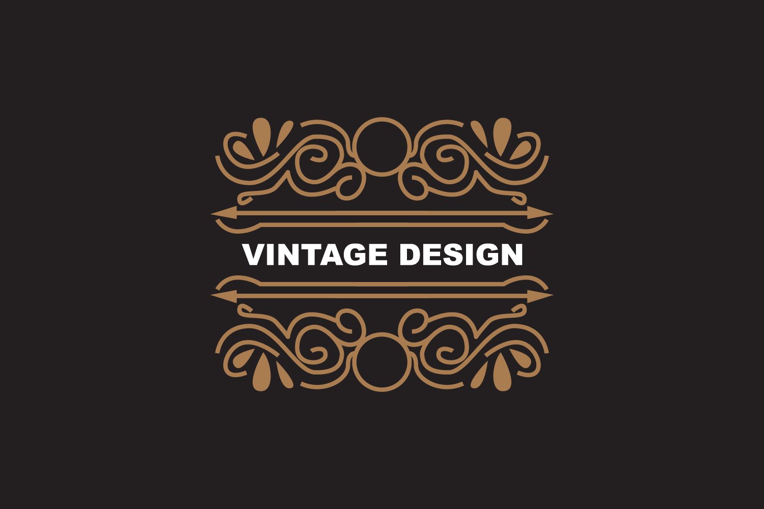 Retro Vintage Design Minimalist Ornament Logo V3