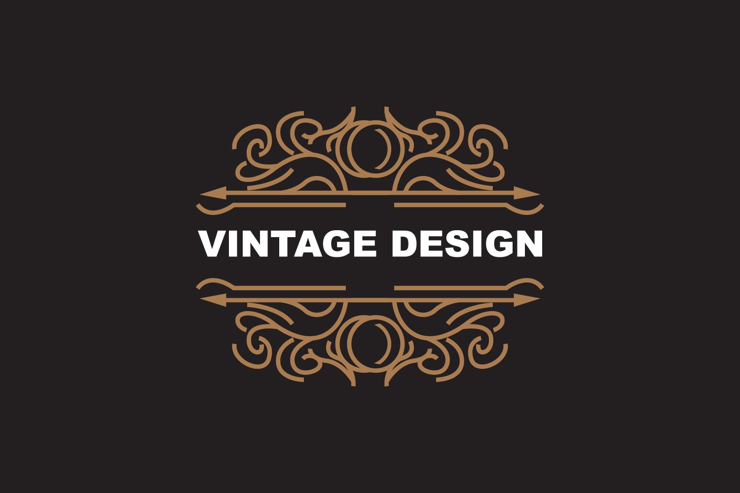 Retro Vintage Design Minimalist Ornament Logo V5