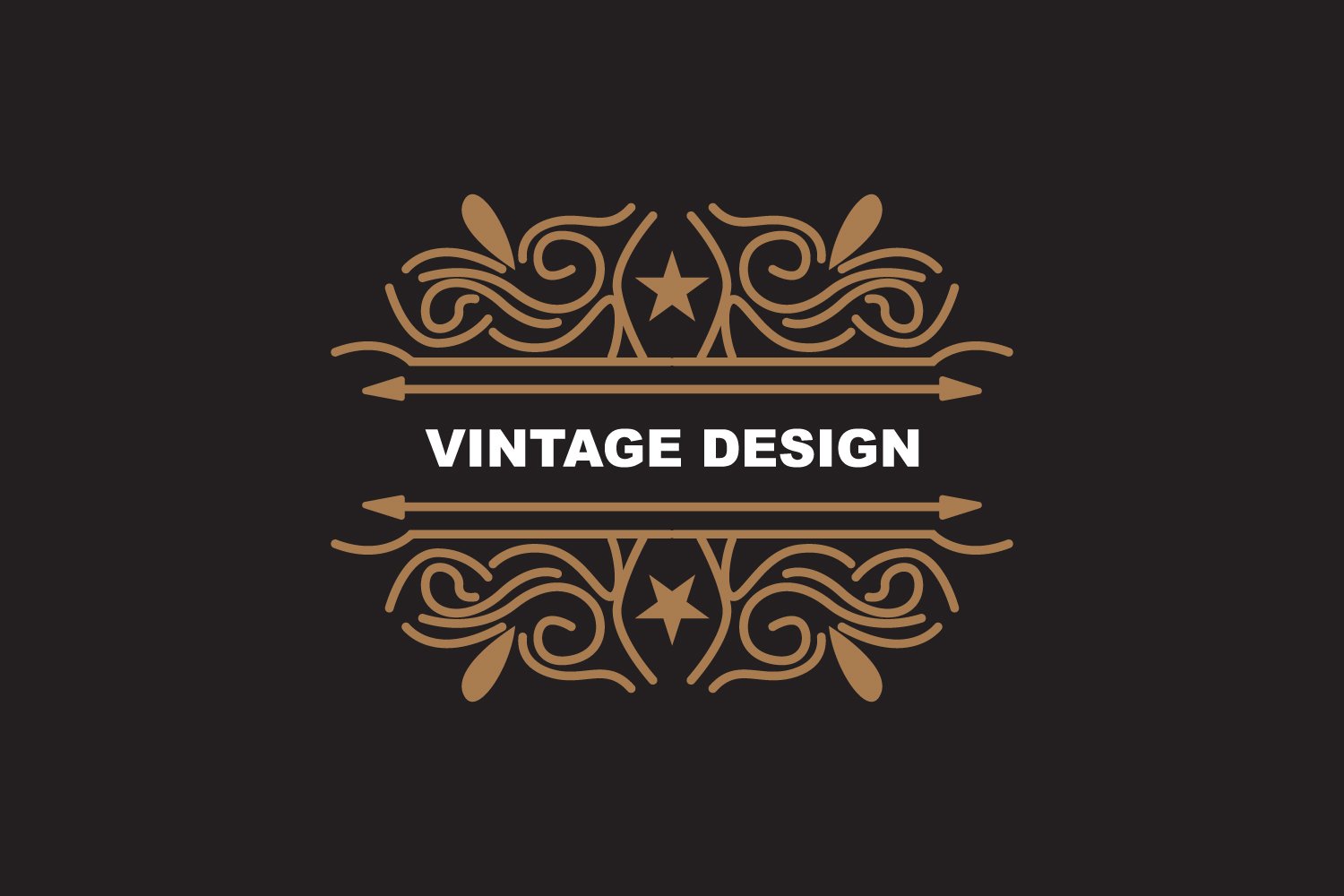 Retro Vintage Design Minimalist Ornament Logo V7