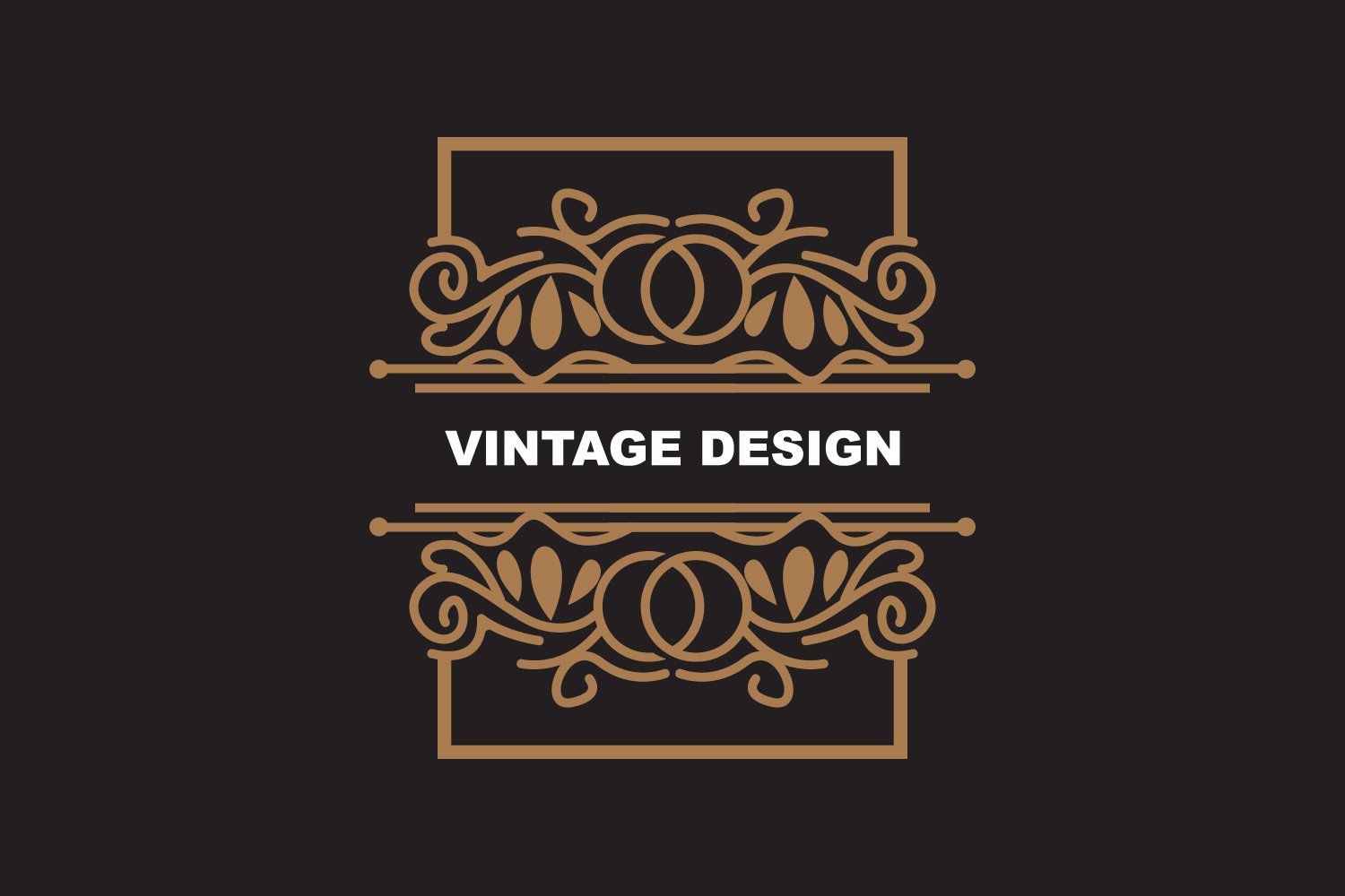 Retro Vintage Design Minimalist Ornament Logo V15