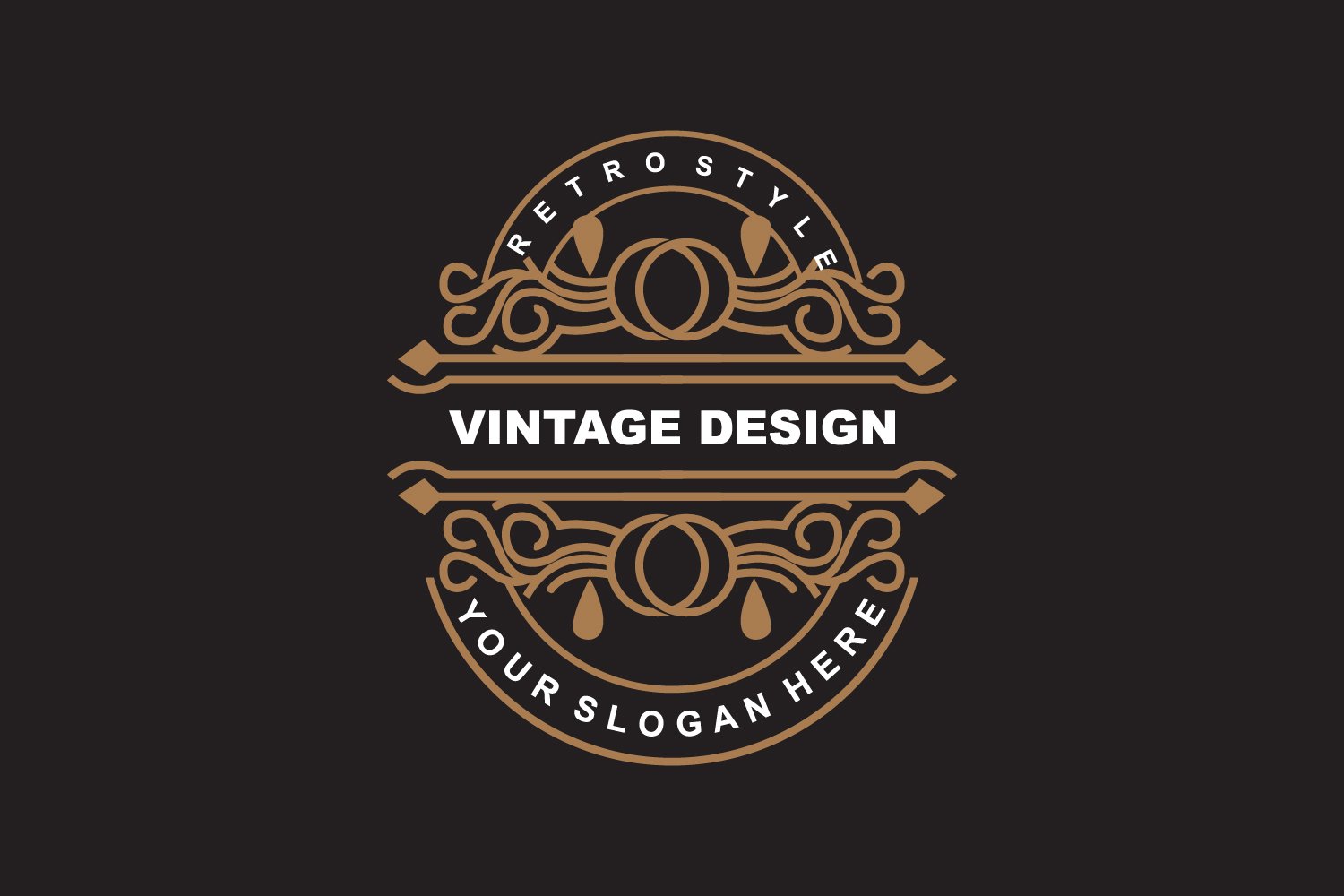 Retro Vintage Design Minimalist Ornament Logo V19