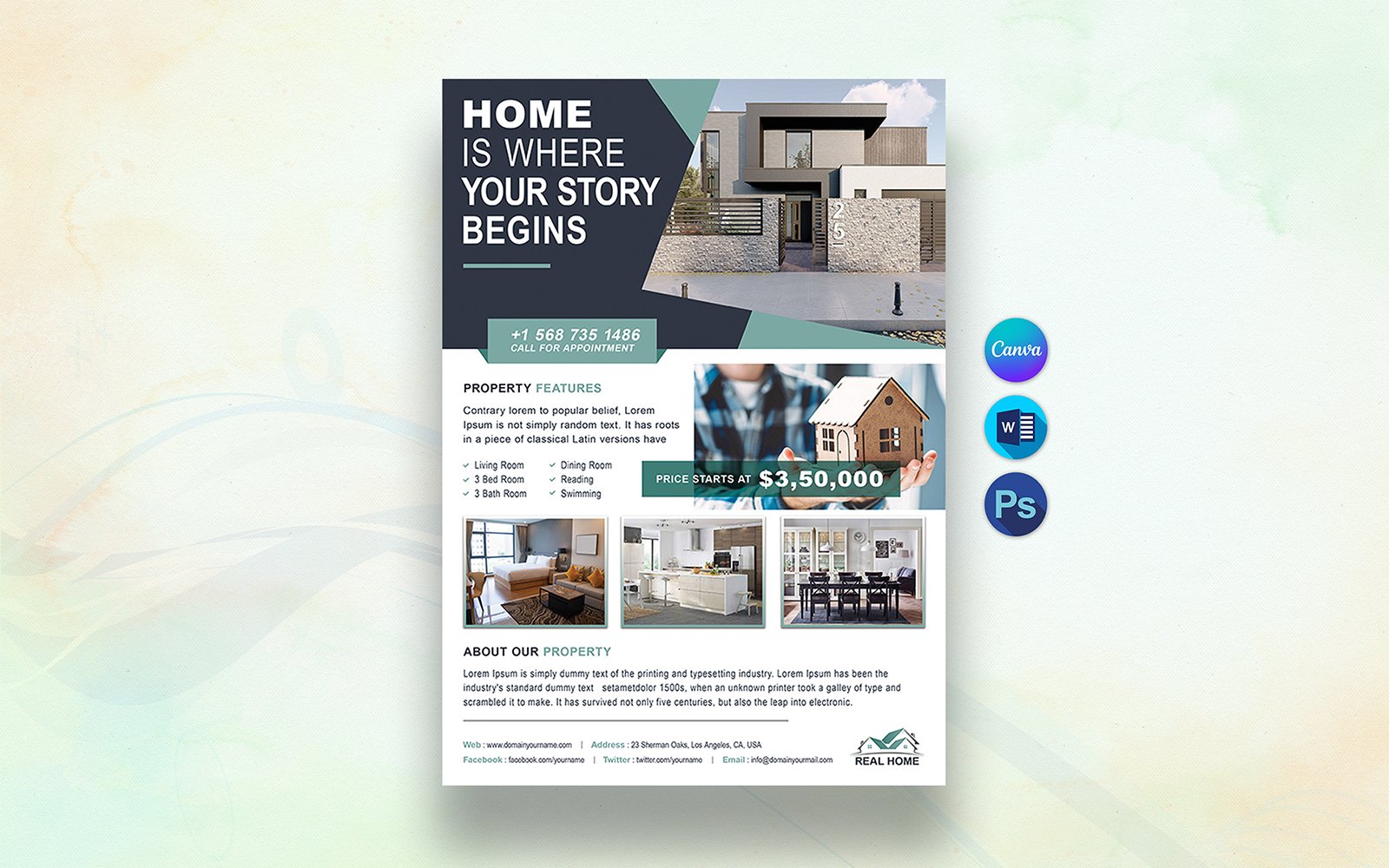 Canva Real Estate Flyer Design Template