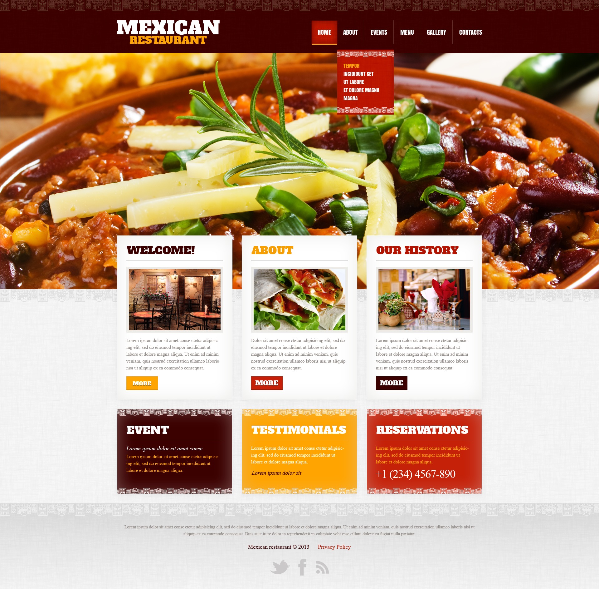 Mexican Restaurant Website Template