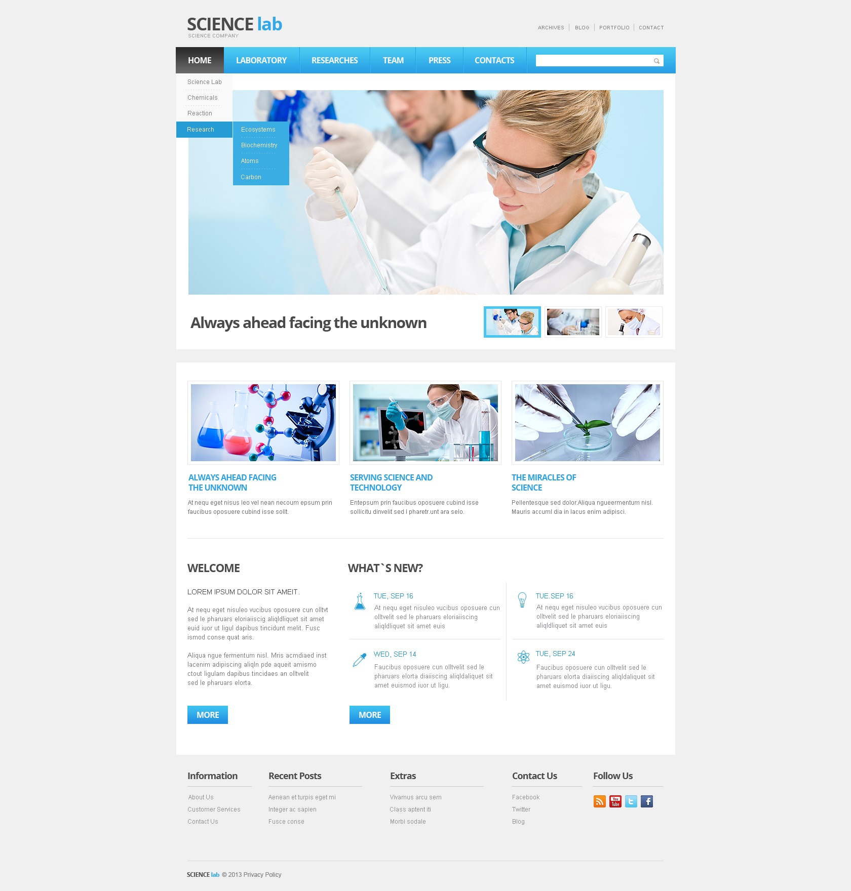 Science Lab Website Template