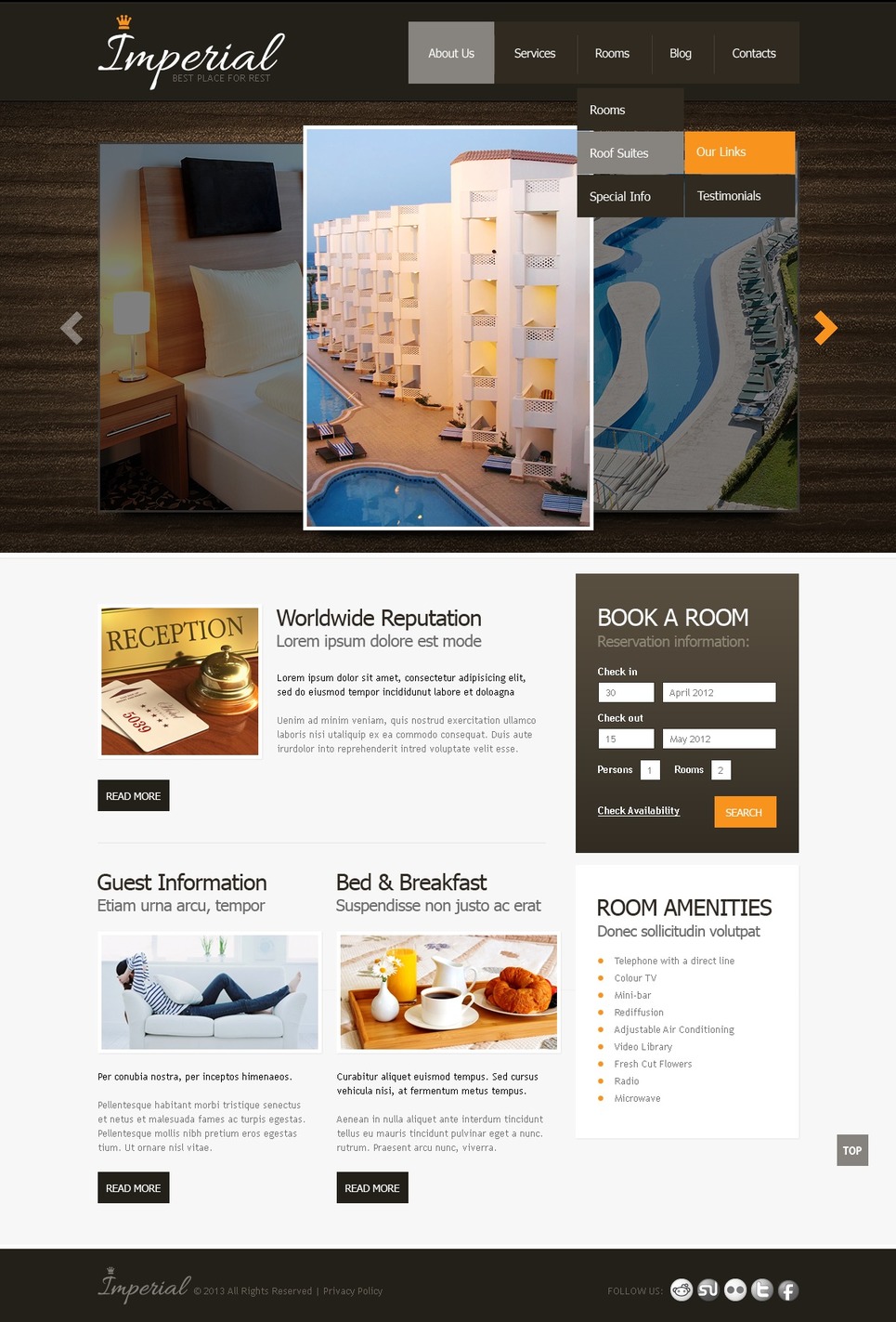 Hotels Website Template #42809