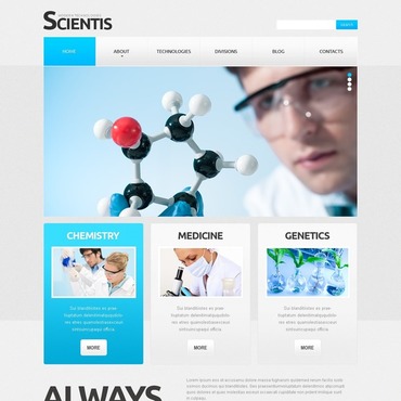 Science Lab Responsive Website Templates 43090