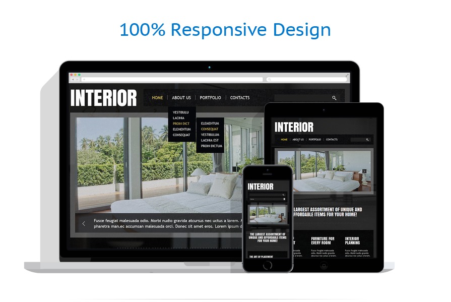 Interior Design Website Template #43165