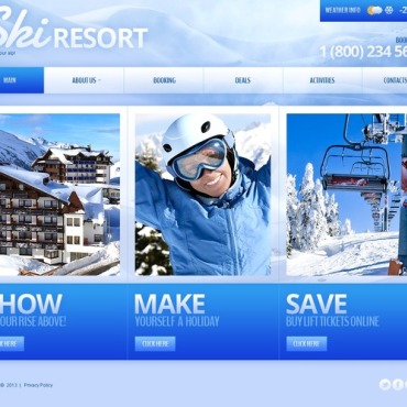 Resort Winter Responsive Website Templates 43174