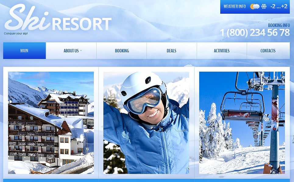 Skiing Website Template #43174