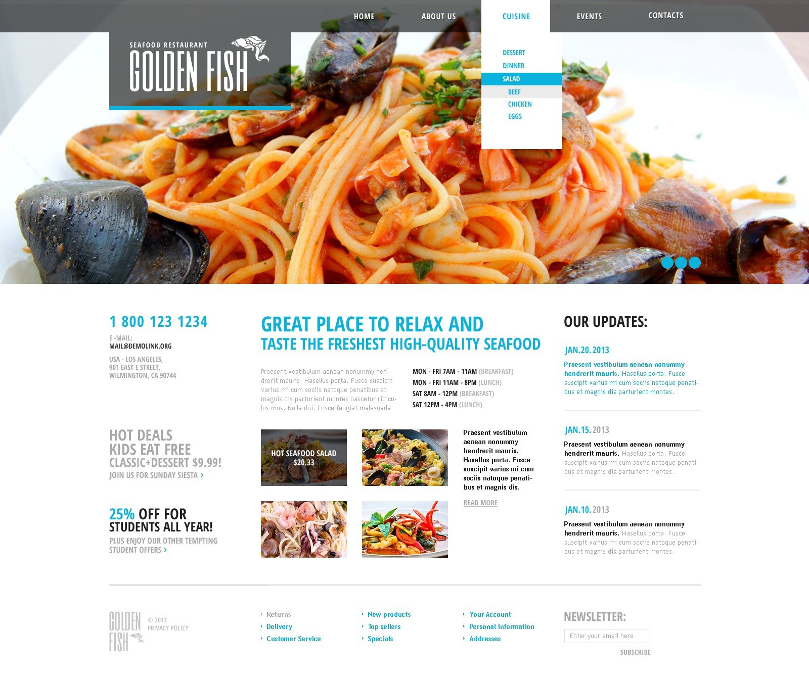 Seafood Restaurant Responsive Website Template