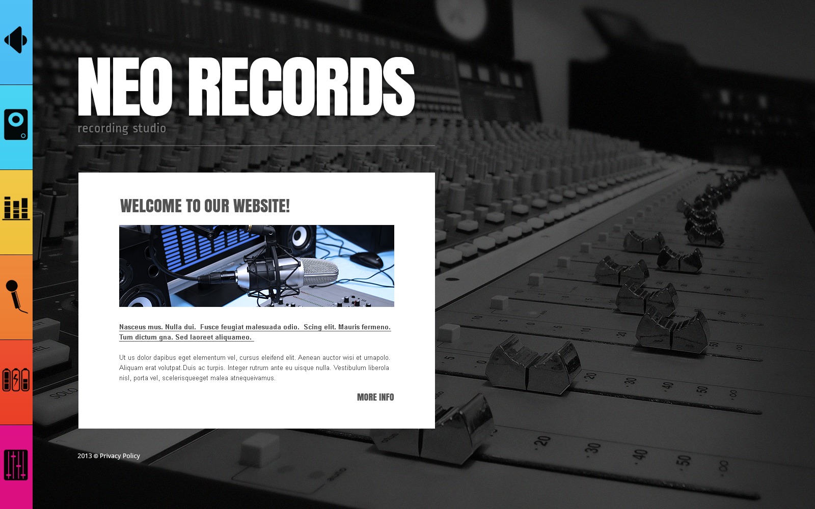 Recording Studio Website Template