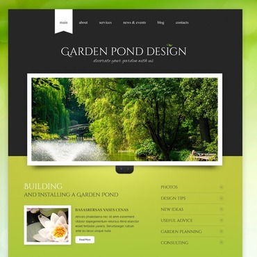 Pond Design Responsive Website Templates 43644