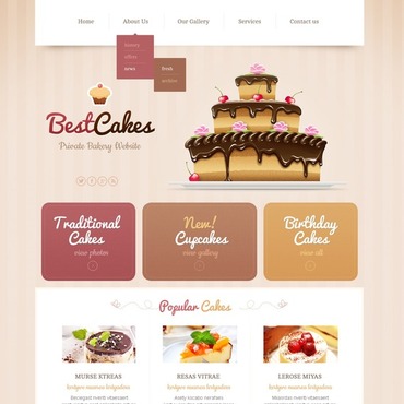 Blog Cakes Responsive Website Templates 43645