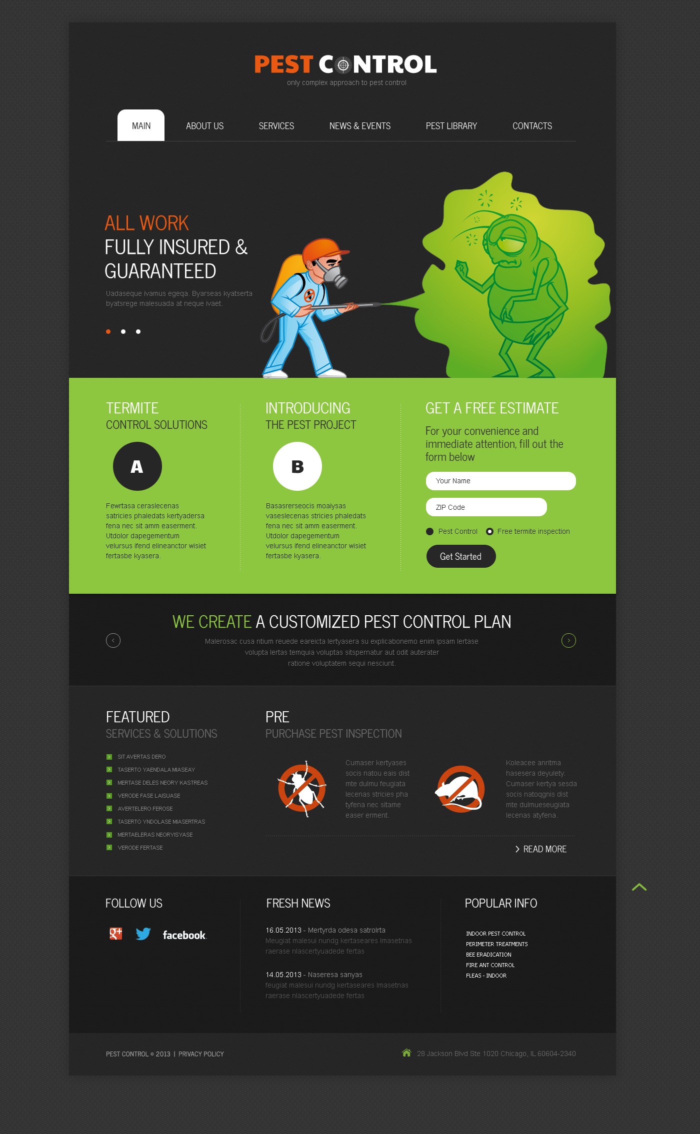 Pest Control Responsive Website Template