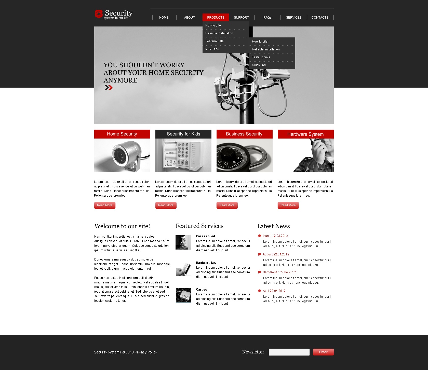 Security Responsive Website Template