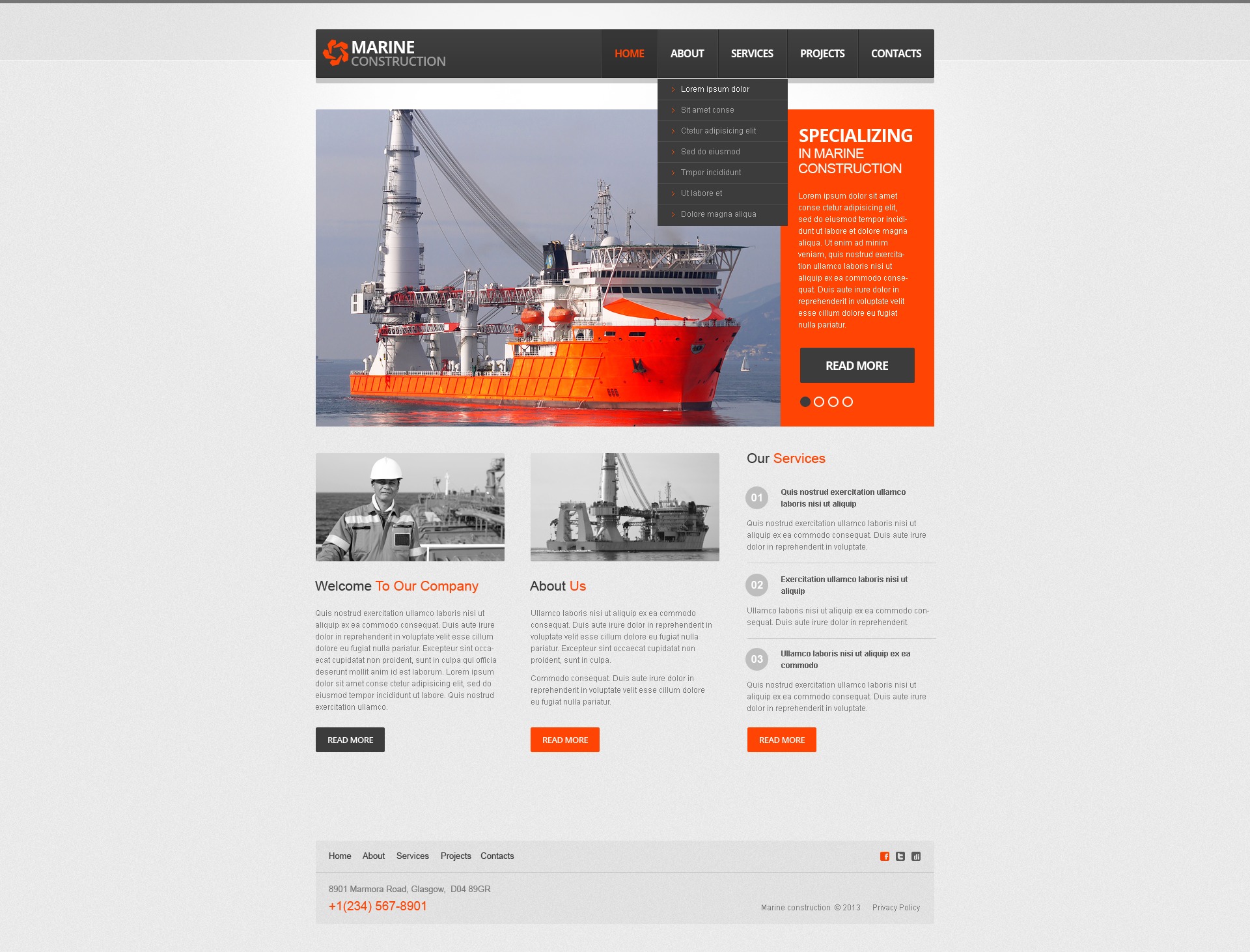 Industrial Responsive Website Template