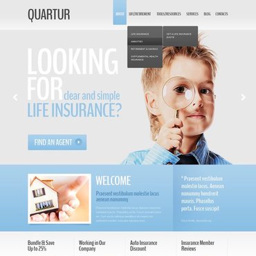 Insurance Business Responsive Website Templates 44139