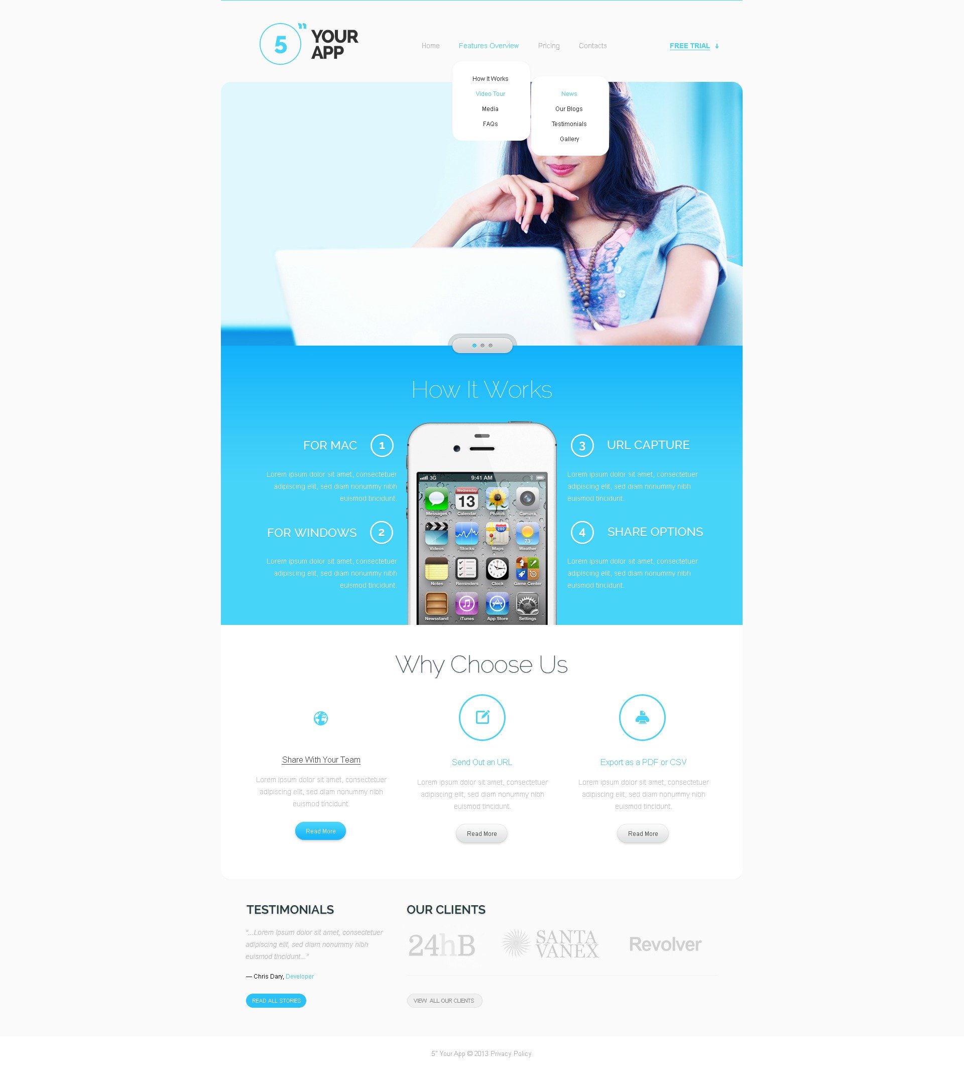 Mobile Content Responsive Website Template