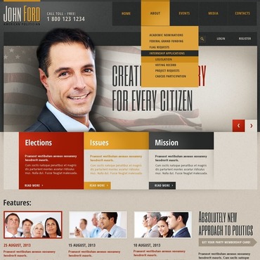Ford Politician Responsive Website Templates 44574