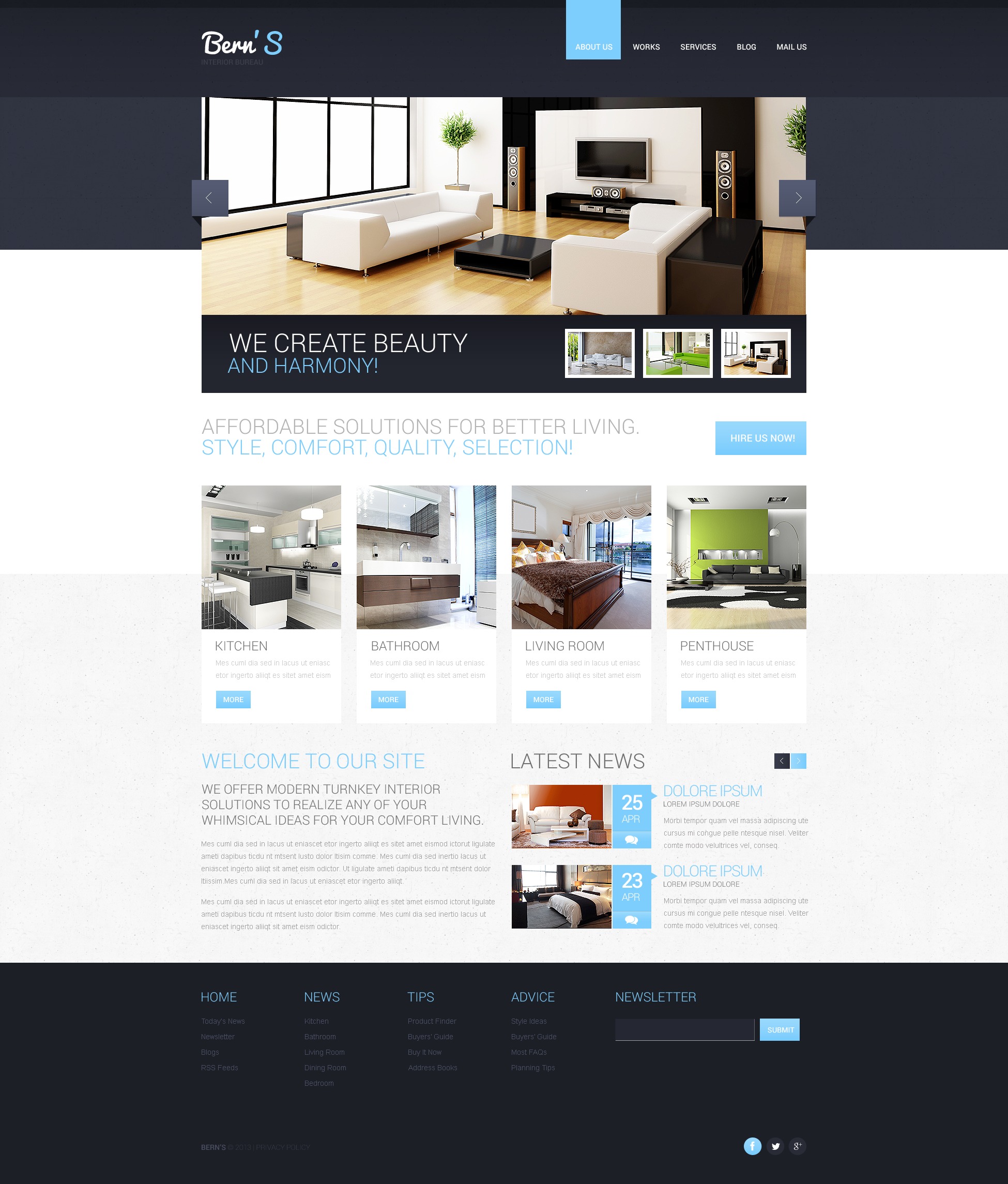 Interior Design Responsive Website Template