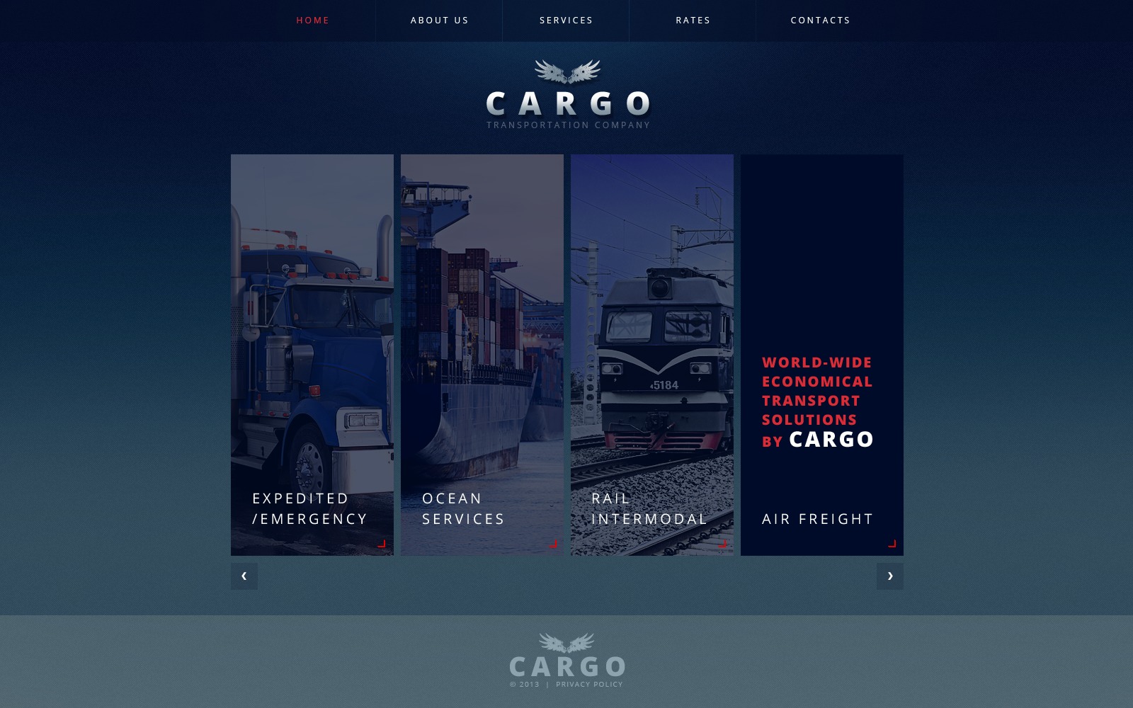 Transportation Website Template