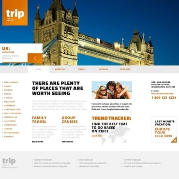 Travel Expert Responsive Website Templates 44901