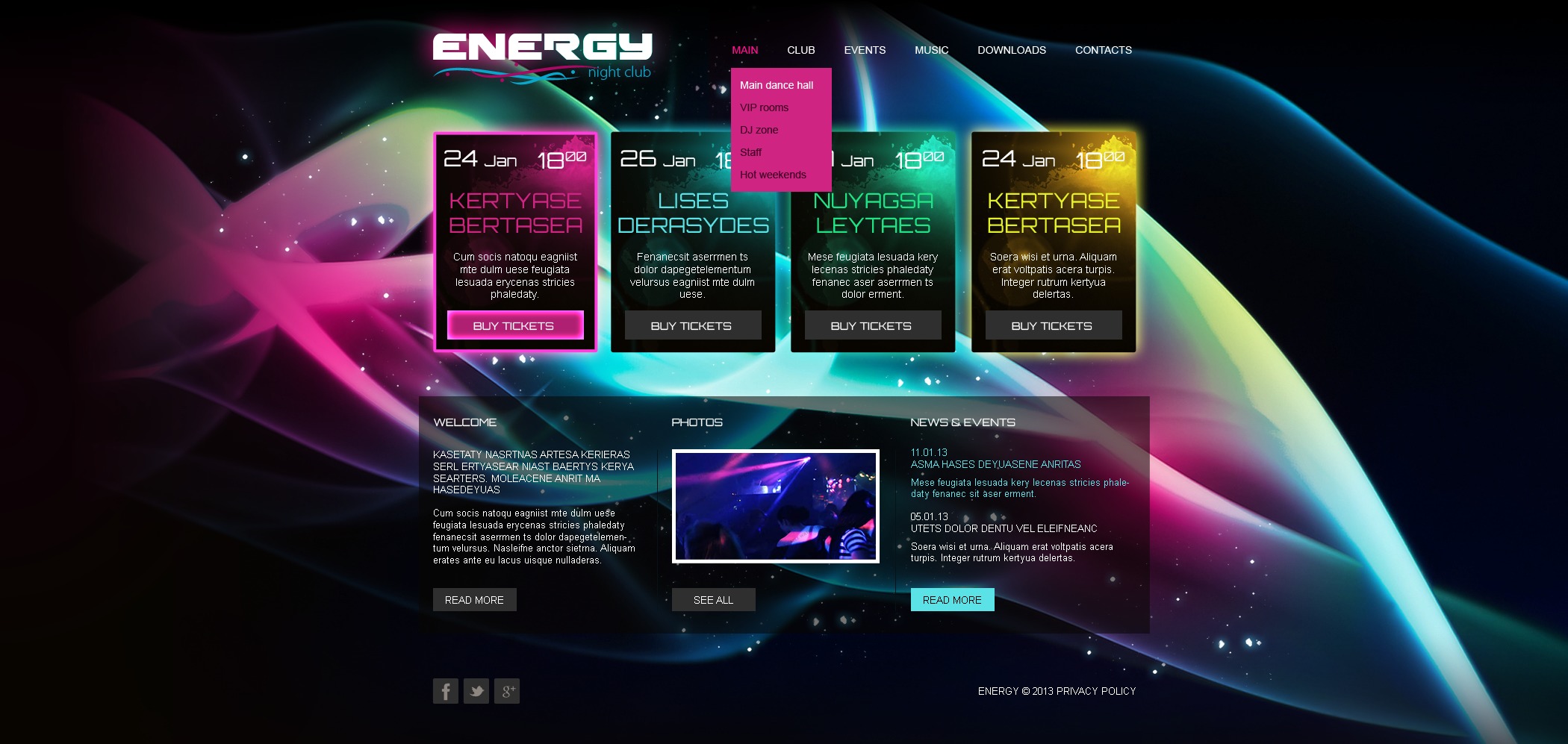 Night Club Website Template